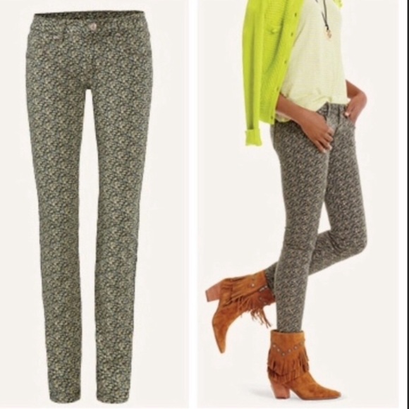 CAbi Denim - CAbi Skinny Ditsy Floral Print Green Jeans 5083
